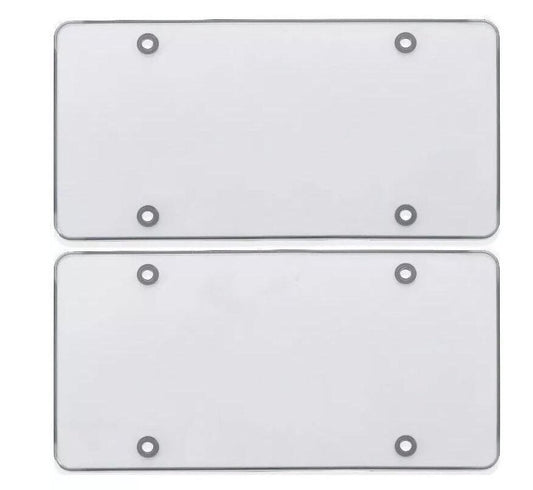 2-Piece Car Flat License Plate Frame Cover Front Cover Trunk Transparent Suitable  for ford