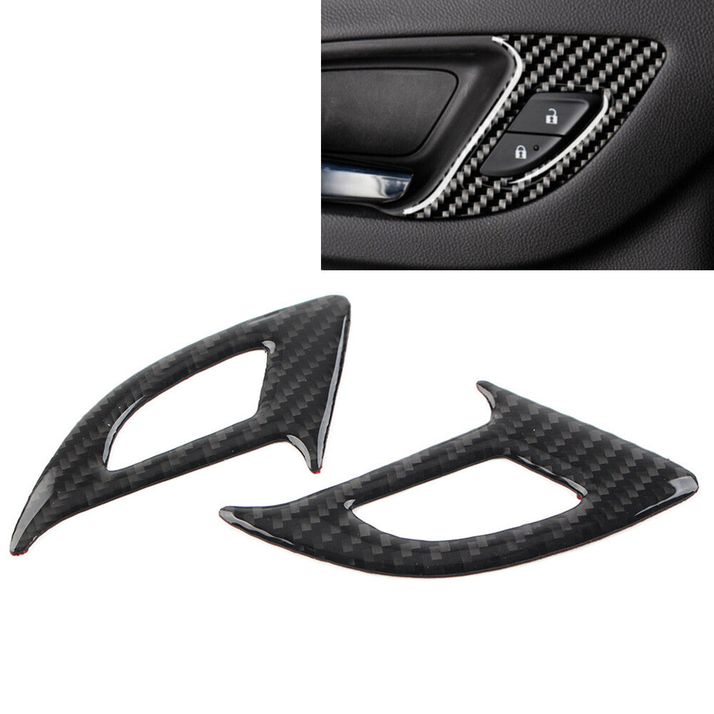 2x Car Door Switch Panel Cover Carbon Fiber Black for Chevrolet Equinox 17-22