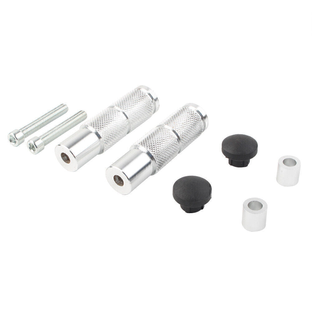Bike Foot Pegs Footpeg Rear Set Pedal Silver CNC Motorcycle Universal