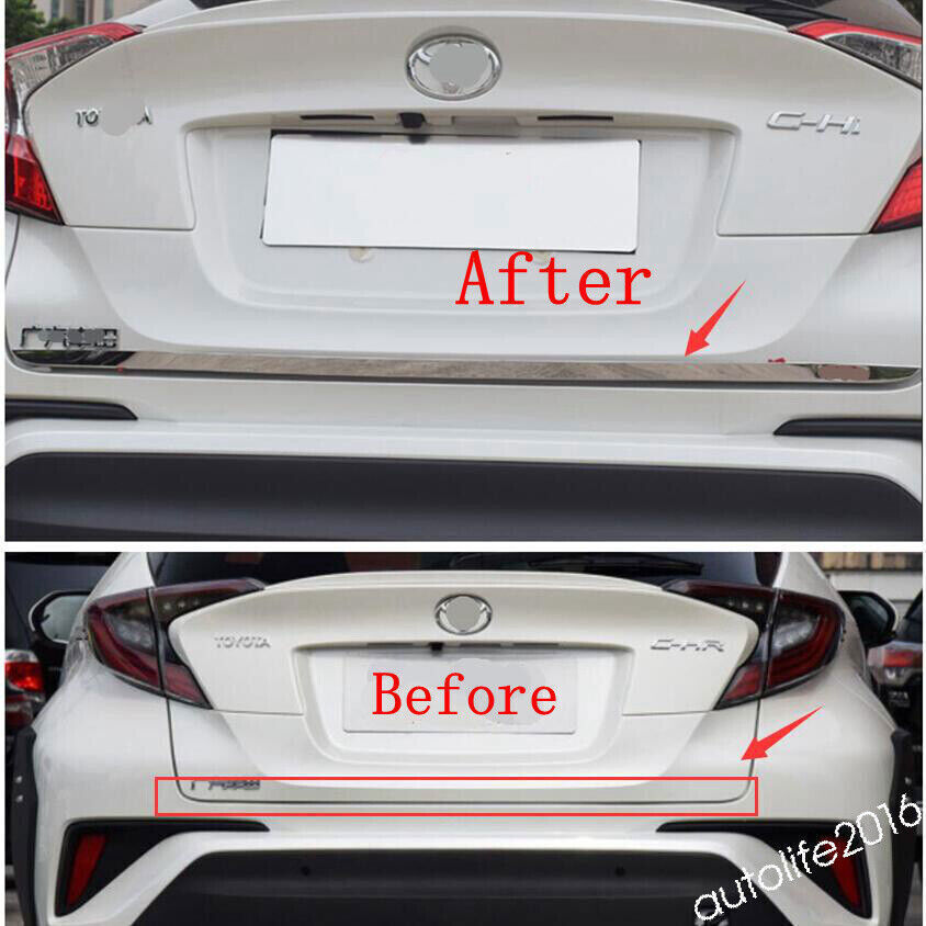 1PCS Silver Steel Rear Trunk Lid Molding Cover Trim for Toyota C-HR CHR 2018-22