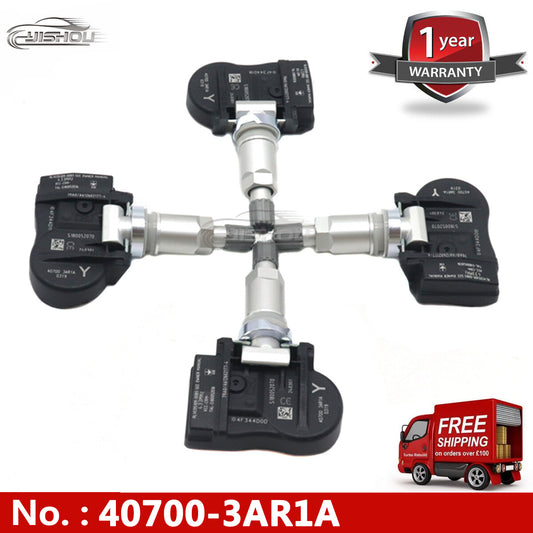 Four tire pressure sensors, 433MHz, 40700-3AR1A TPMS sensors, suitable for Nissan Versa SL