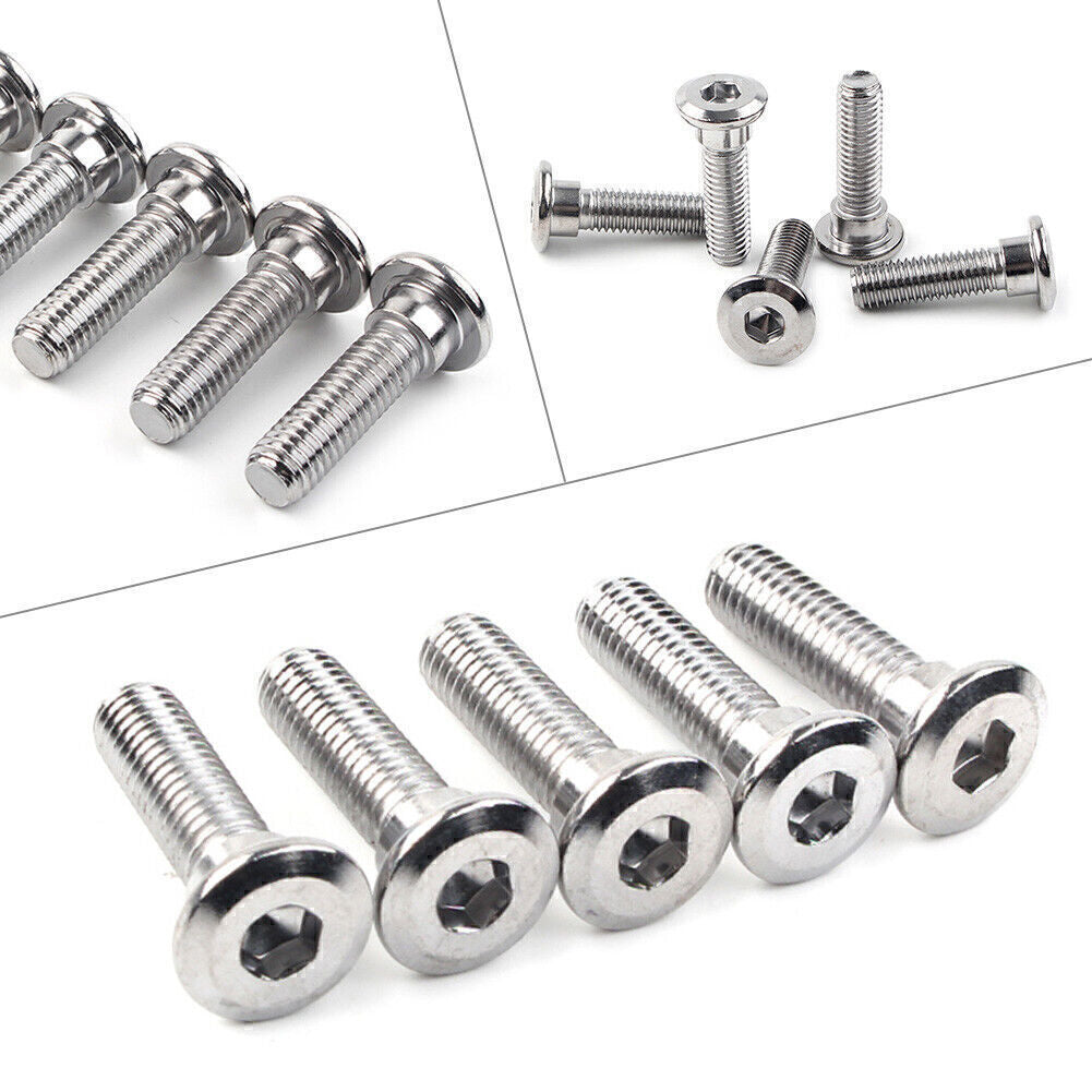 5x M8x30mm Steel Bolts Ti Hex Socket Disc Brake Rotor Screws Fit for Kawasaki
