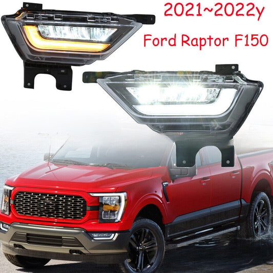 Fit for Ford F-150 2021 2022 Pair Front LED Fog Lamps with Turn Signal Light DRL