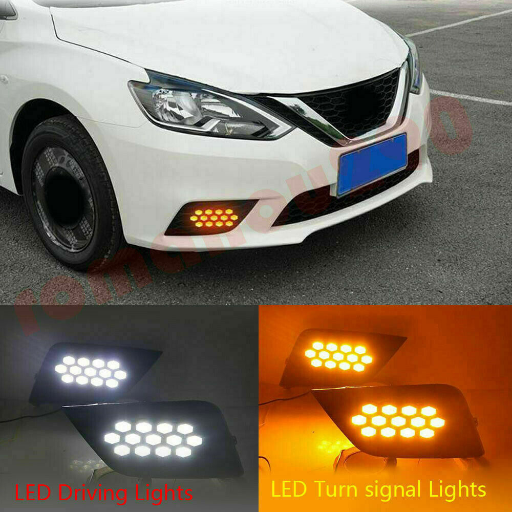 DRL LED Daytime Running Driving Lamps Fog Light 2pcs for Nissan Sentra 2016-2019