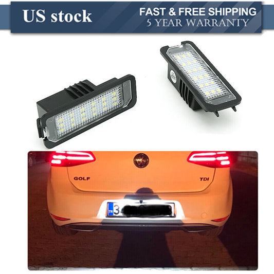 2Pcs LED License Number Plate Lights Lamps for VW for GOLF MK4 MK5 MK6 for PASSAT EOS