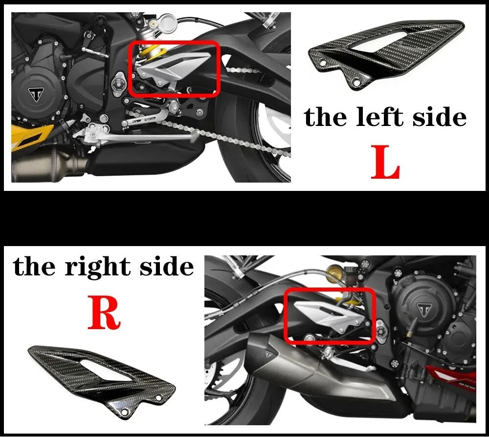 For 2018-2023 2024 Street Triple 765RS Carbon Fiber Foot Peg Heel Plate Footrest