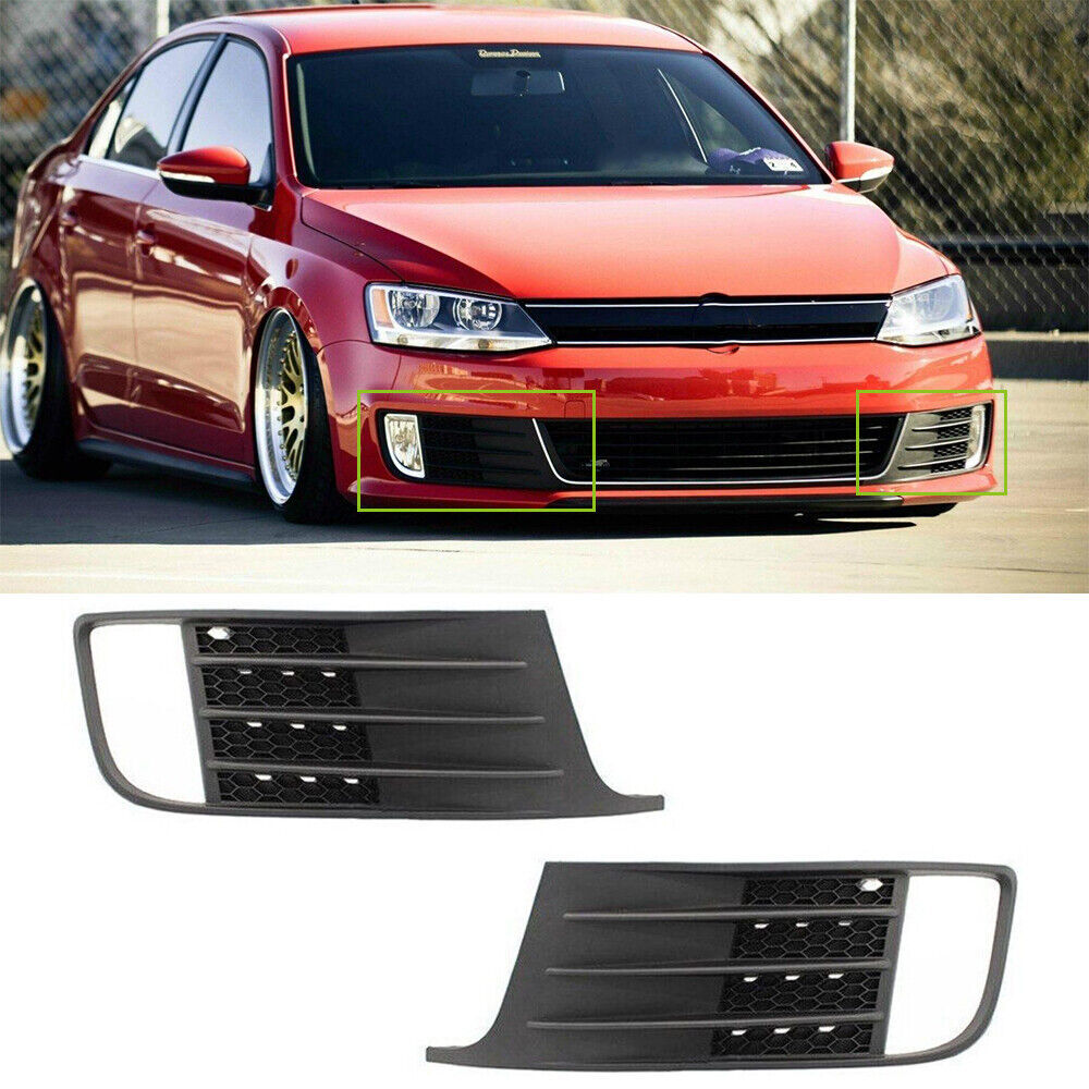 Pair for VW for Jetta MK6 GLI 2012-2014 Front Bumper Fog Light Lamp Grill Cover