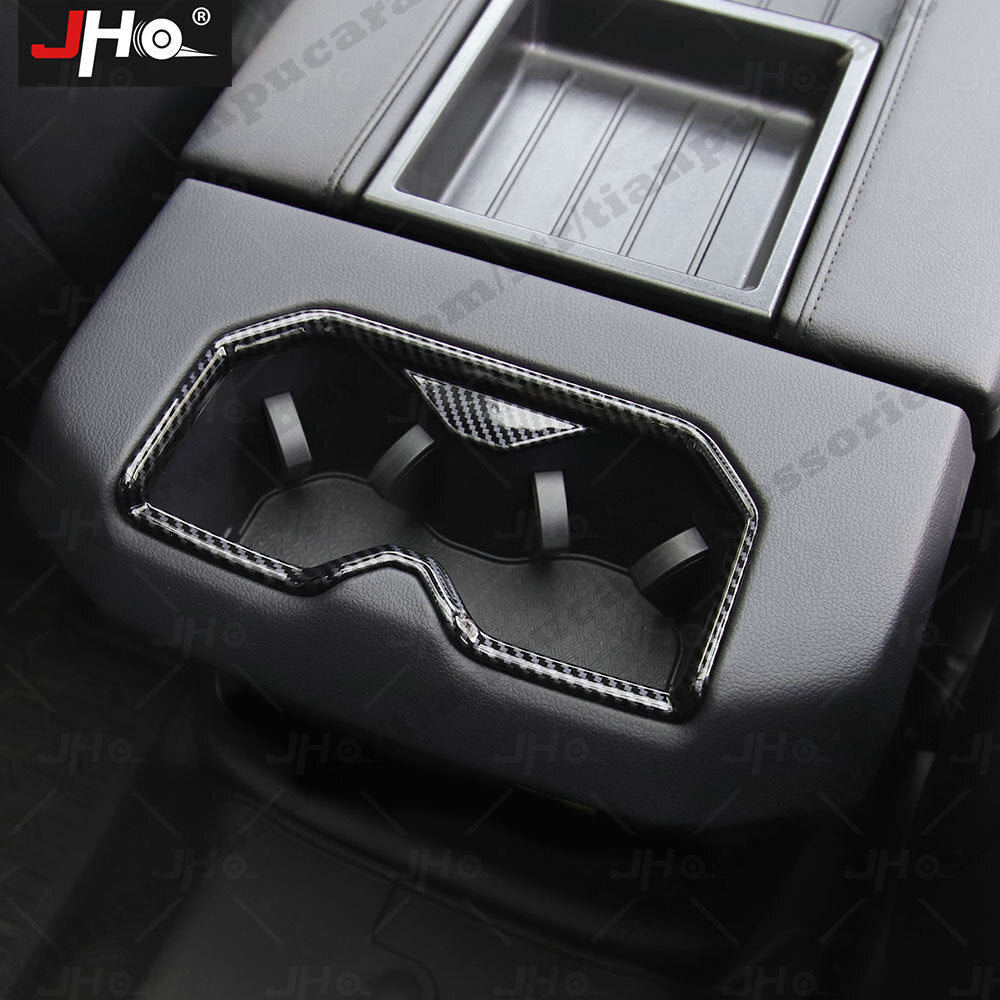 ABS Carbon Fiber Rear for Seat Water Cup Panel Cover Trim for Toyota Tundra 2022