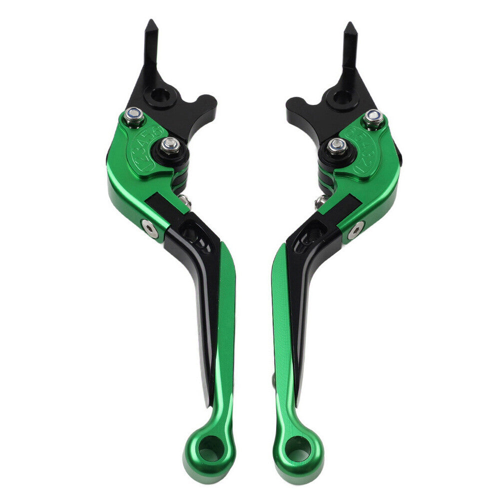 CNC Folding Extendable Brake Clutch Levers for Kawasaki Z1000 ZX9R ZX6R Green