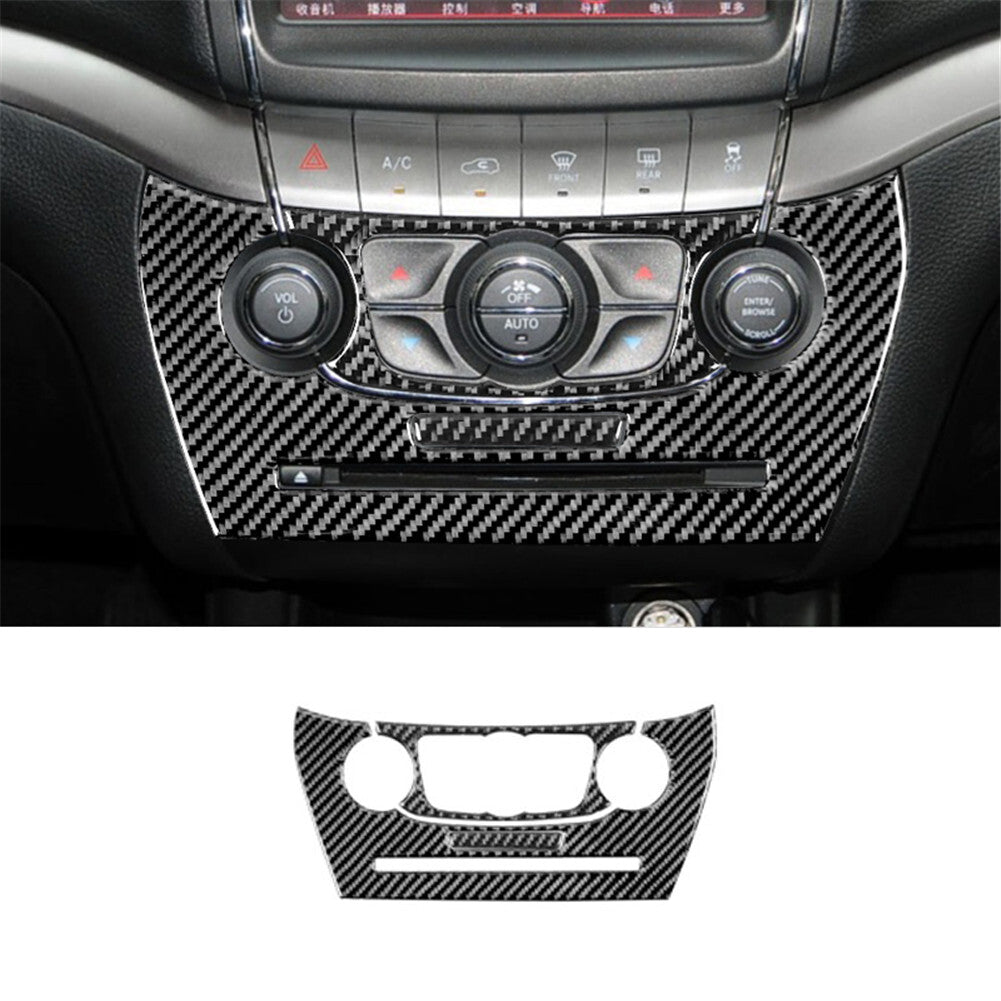 for Dodge Journey 2011-2017 3Pcs Air-con Control Knob Trim Cover Carbon Fiber