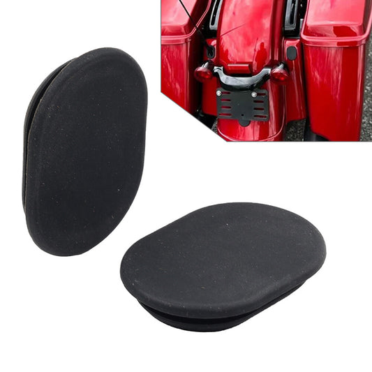 2PCS Rear Antenna Hole Plug Filler Cover for Harley Road Street Glide Road King
