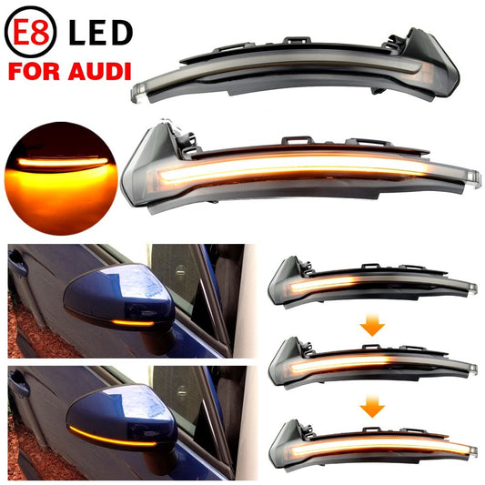 2pcs LED Dynamic Side Mirror Turn Signal Light Assembly for Audi A1 8X 2011-2018