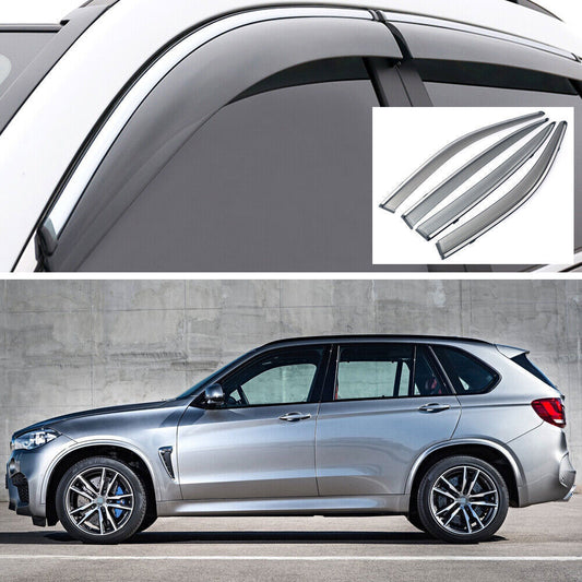4X Side Window Deflector Visor Rain Guards Vent Shade for BMW X5 07-2018 E70 F15