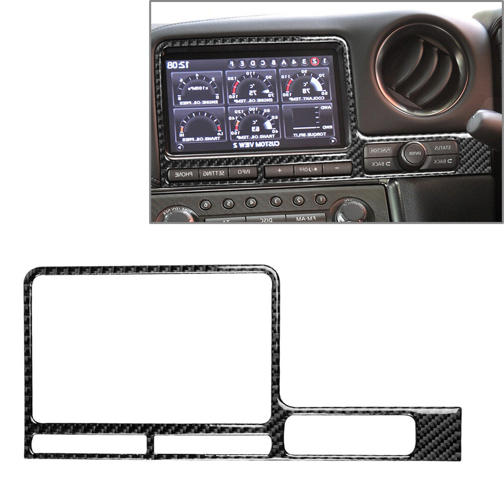RHD Car Auto GPS Navigation Panel Cover Trim for Nissan GTR R35 2008-2016