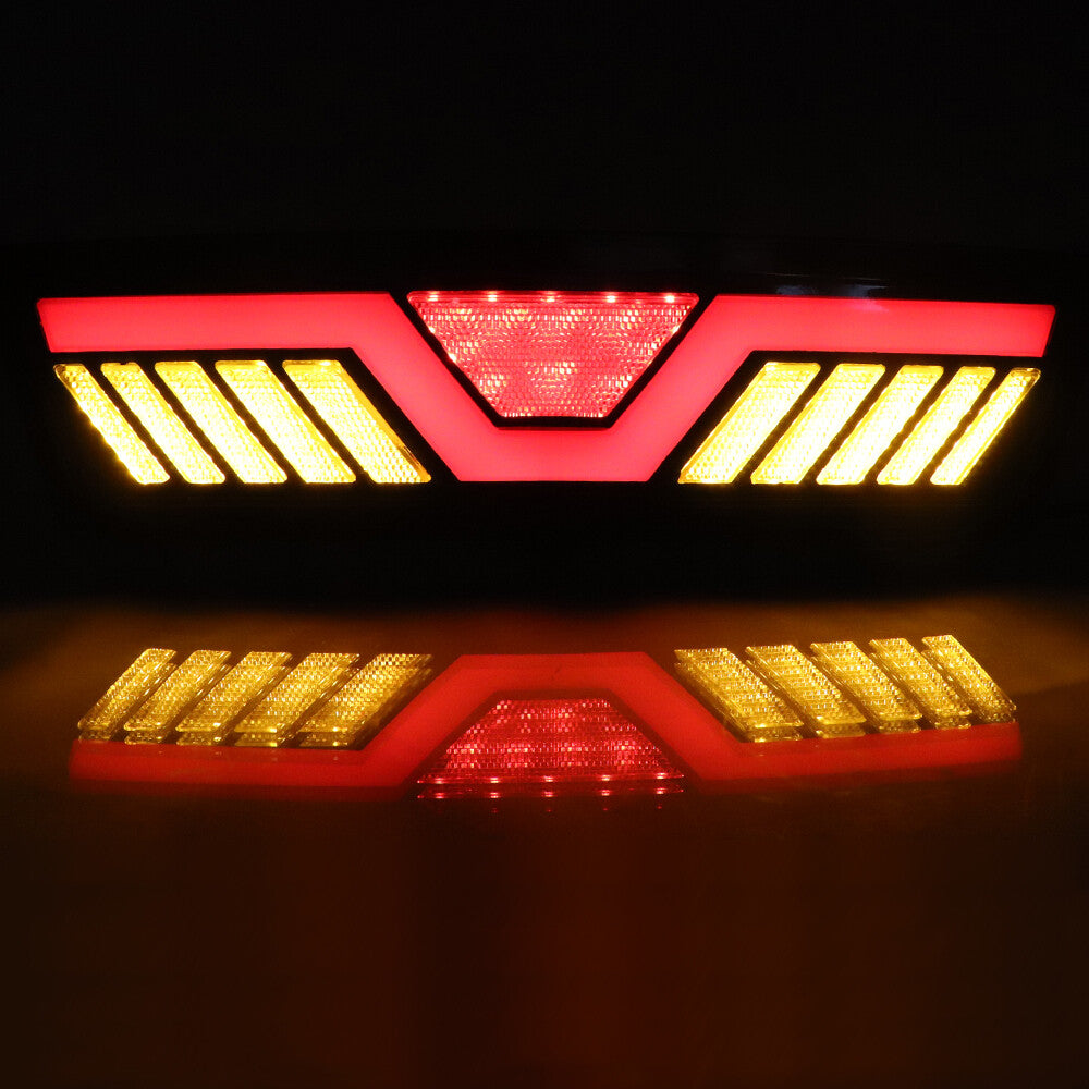For Model Y 20 21 22 Rear Bumper Spoiler Led Signal Lights Fog Lamps Plastic