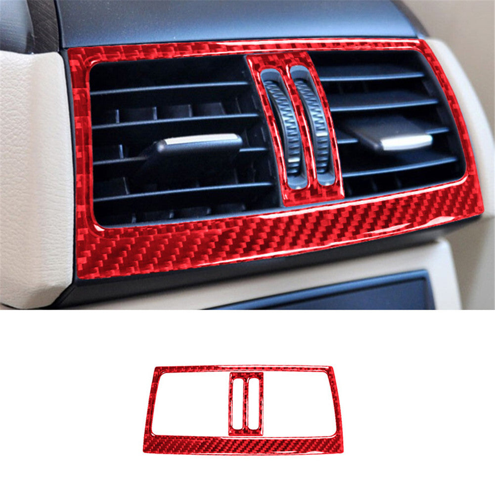 Red Carbon Fiber Rear Vent Outlet Cover Trim for BMW X5 E70 X6 E71 2008-13 TypeB