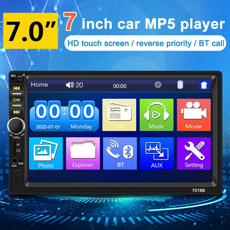 Car Radio MP5 Player 2 din Stereo 7In Touch Screen Automotive Multimedia Monitor