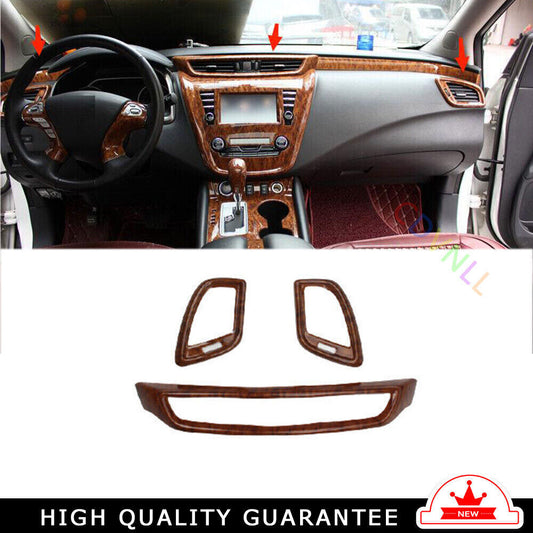 LR AC Air Outlet Vent Cover Trim Fit for Nissan Murano 2015-21 Peach Wood Grain