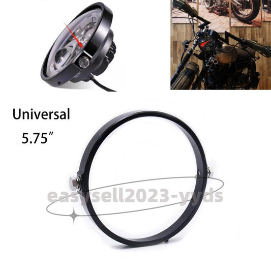 Black 5.75 Round Headlight Mounting Bracket Ring for Harley Davidson Dyna, for Honda