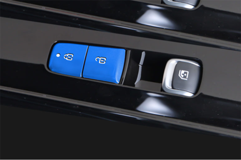 for Kia Carnival 2022-2023 Blue alloy for Seat & Door Lock Button Sticker Cover trim
