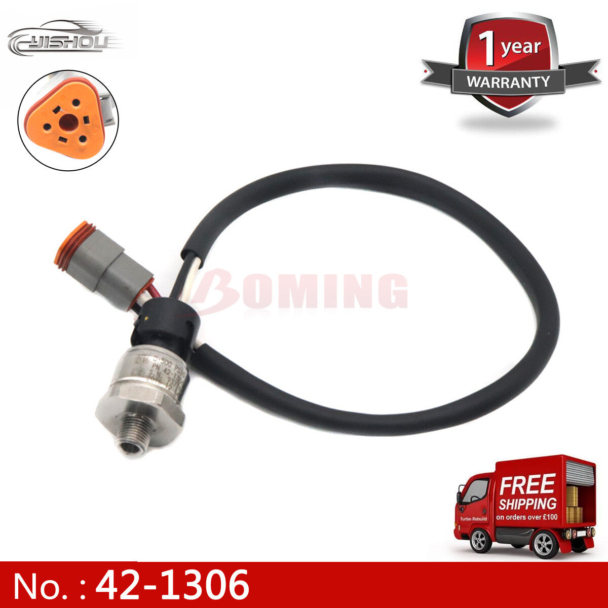 42-1306 is suitable for Thermo King 3HMP2-1 2E43631G01 500 PSIG pressure sensor.