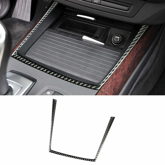 Carbon Fiber Water Cup Holder Sticker Trim Fit for BMW X5 X6 E70 E71 2009-13