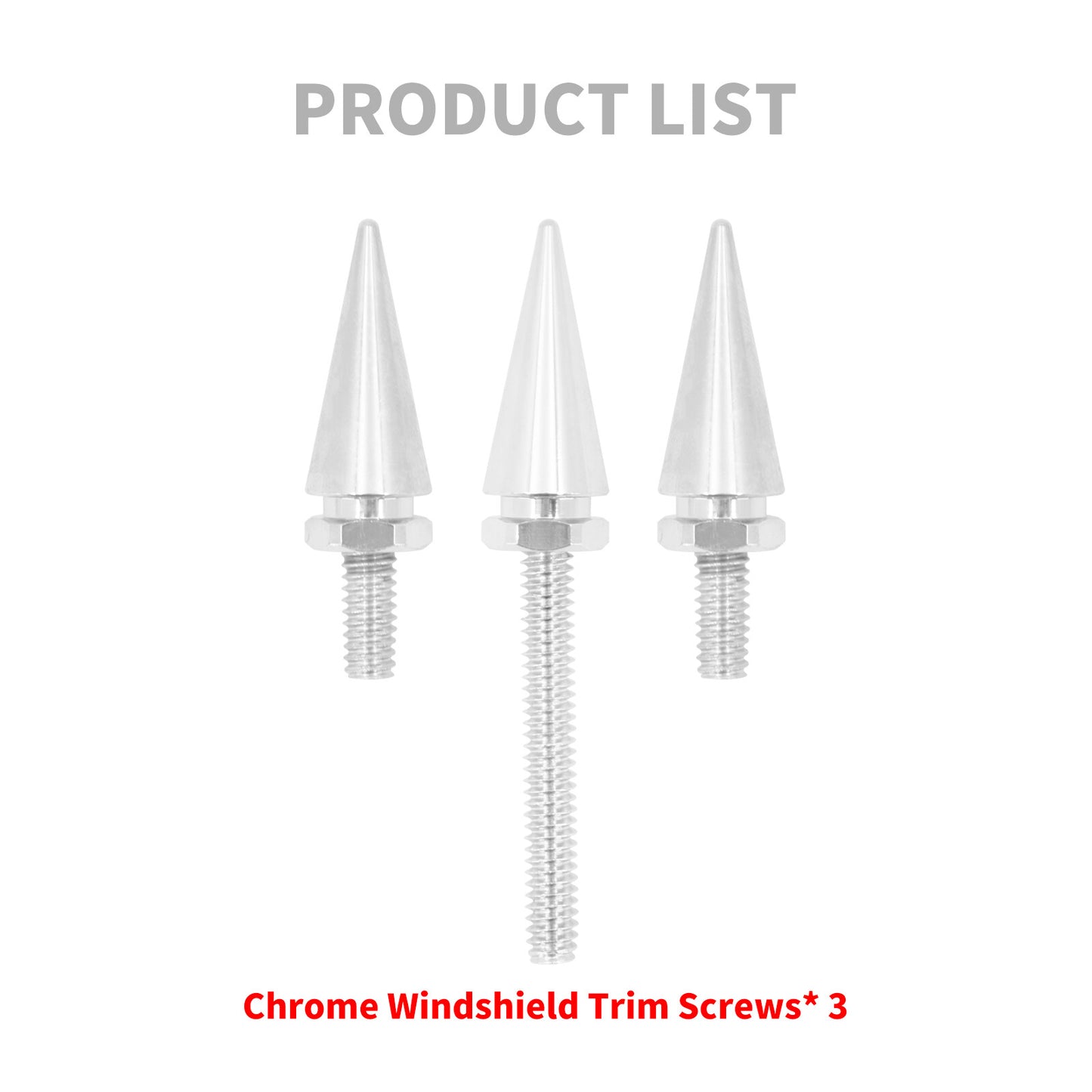 Chrome Windscreen Windshield Spike Bolt Screw for Harley Tri Electra Glide 14-23