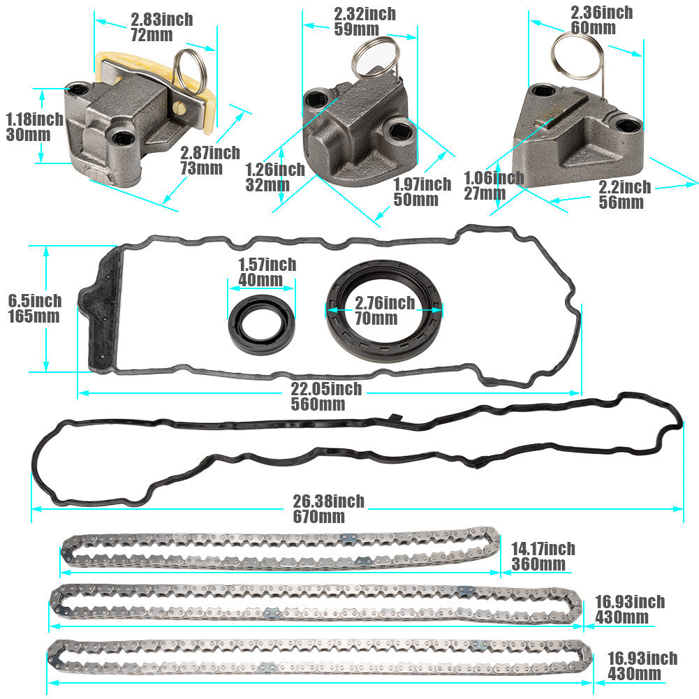 Engine Timing Chain Kit For GM for Buick Enclave for Cadillac CTS 3.6L 12693218 NEW US