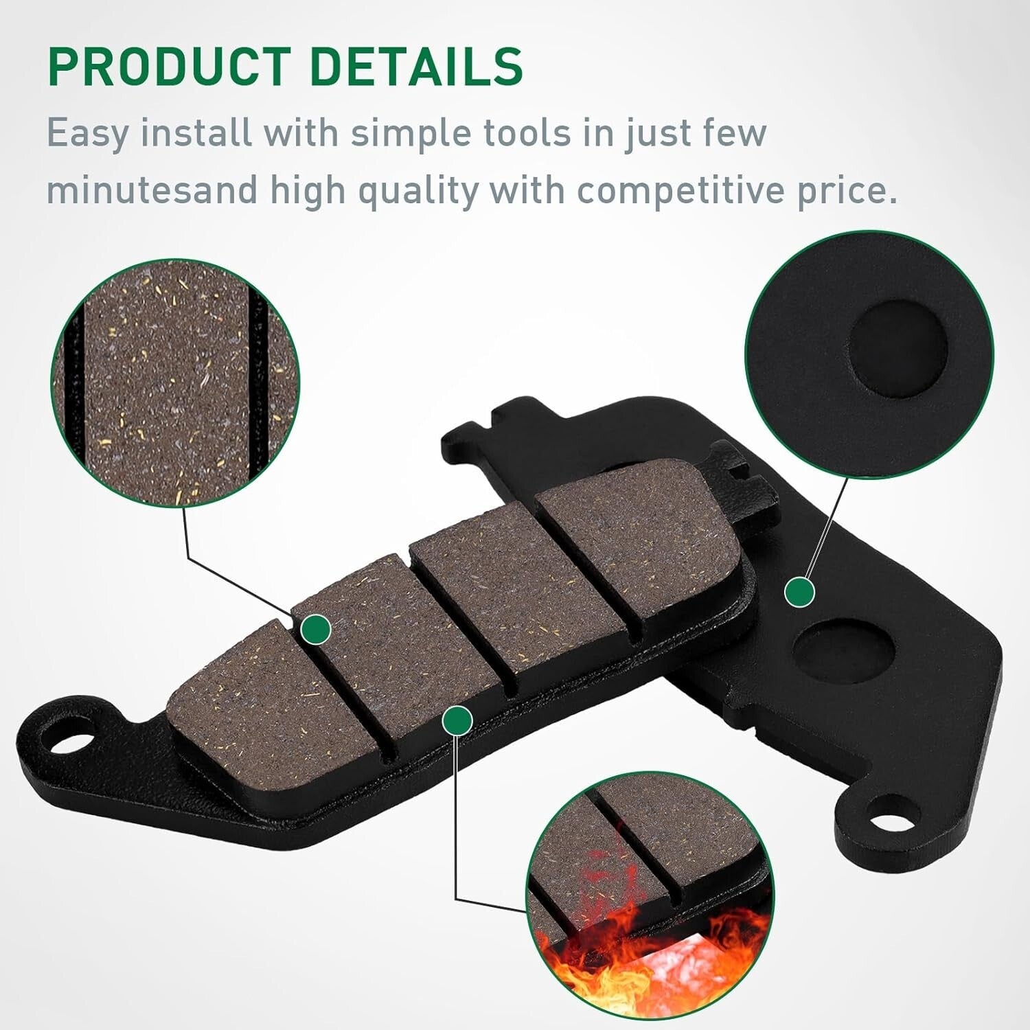FR Brake Pads for Valkyrie 1500 1997-2003 GL1500 Interstate 1500 2000 2001 2002