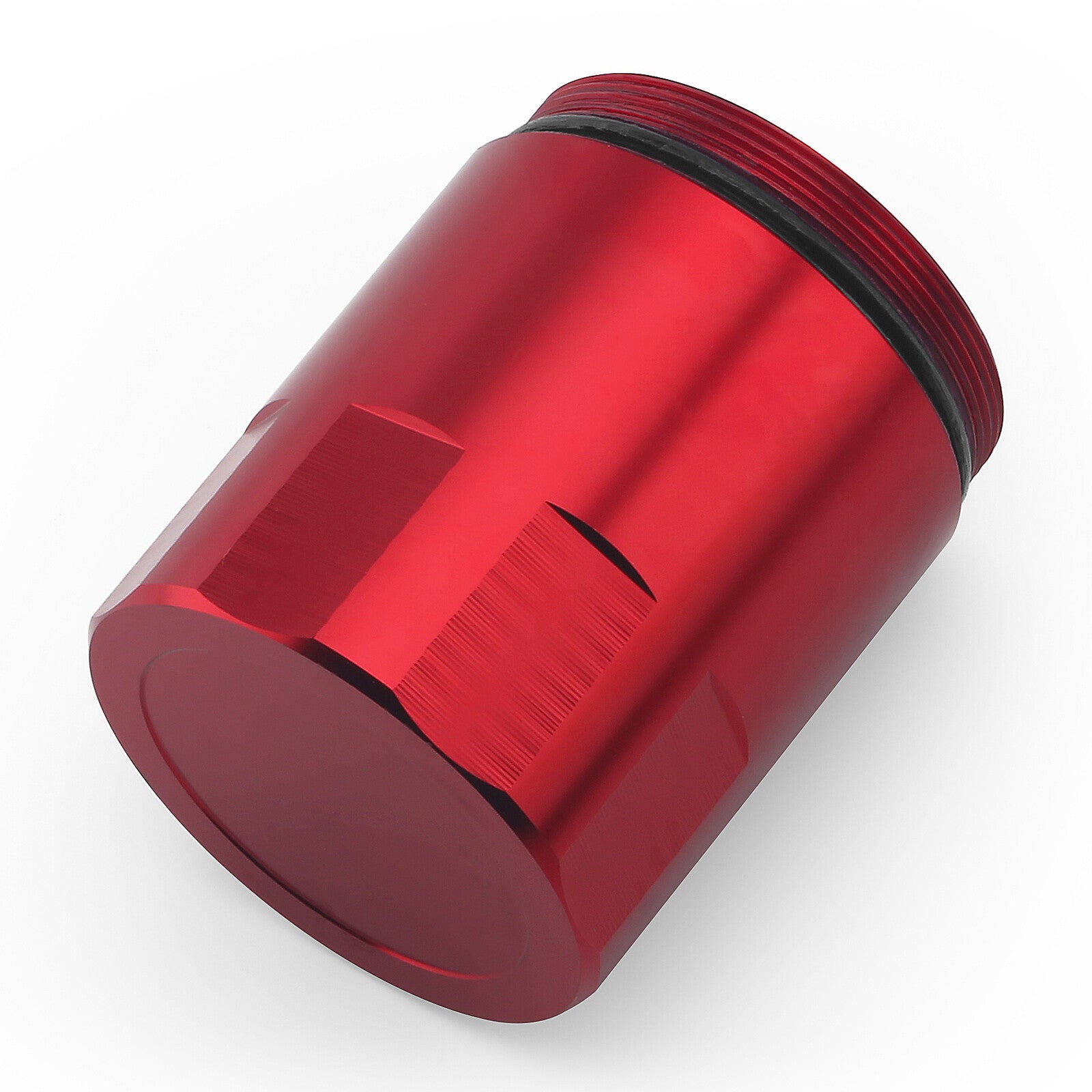 Red 300ML Oil Catch Can Kit Universal Breather Baffled Aluminum Reservoir Tank