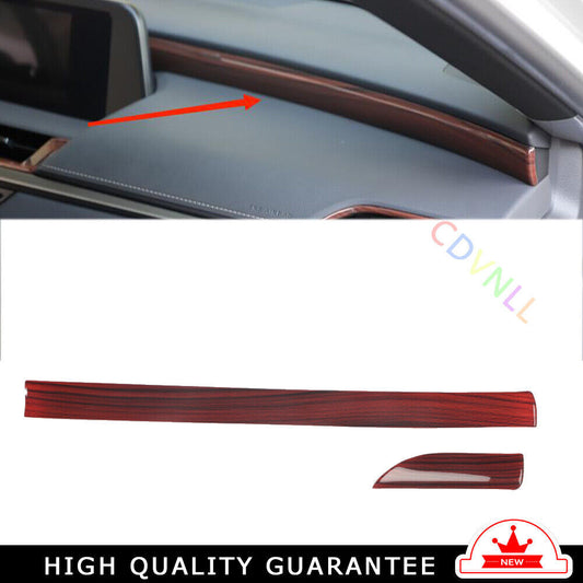 Middle Console Dashboard Strip Trim Interior Fit for Lexus for ES 2015-2017 Red Wood