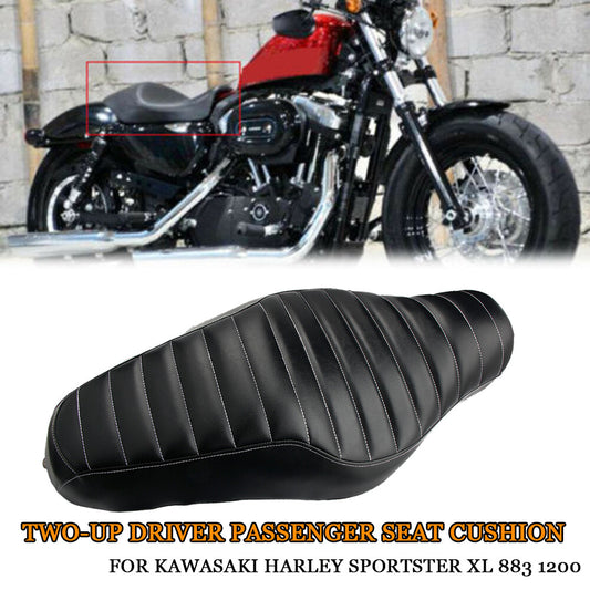 Motorcycle driver and passenger double for seat suitable for Harley Sportster XL 883 1200 2004-16