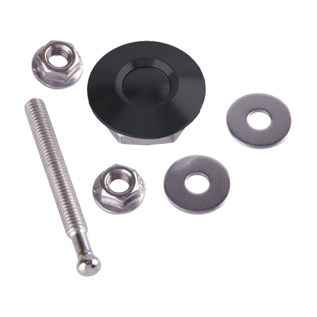 2x 25mm Black Screw-On Car Front Hood lock Pins Clip Latch Universal