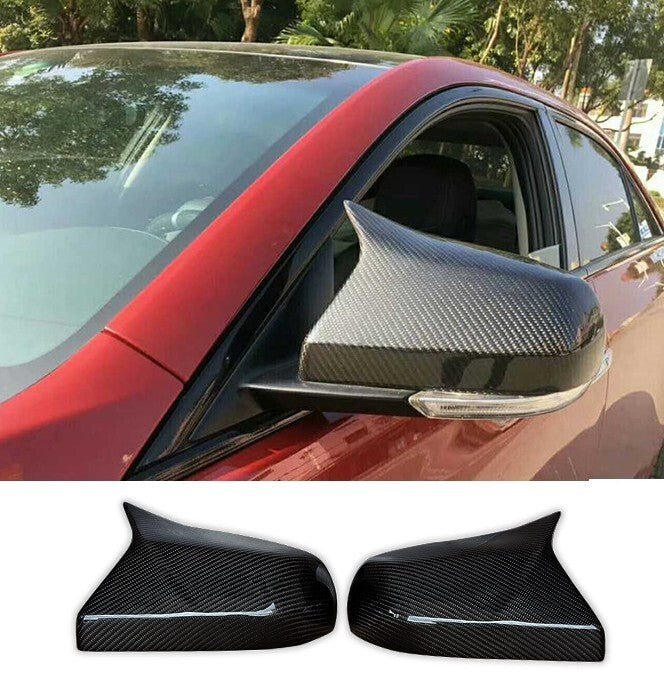 Genuine carbon fiber mirror protective cover replacement part for Cadillac ATS 2014-18