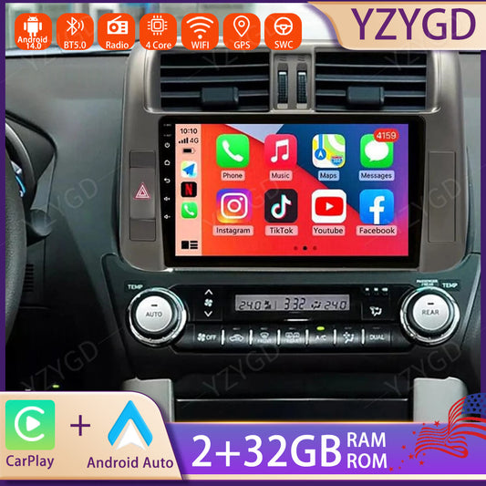 for Toyota for Land Cruiser Prado 150 2009-2013 Android 14 Carplay Car Stereo Radio