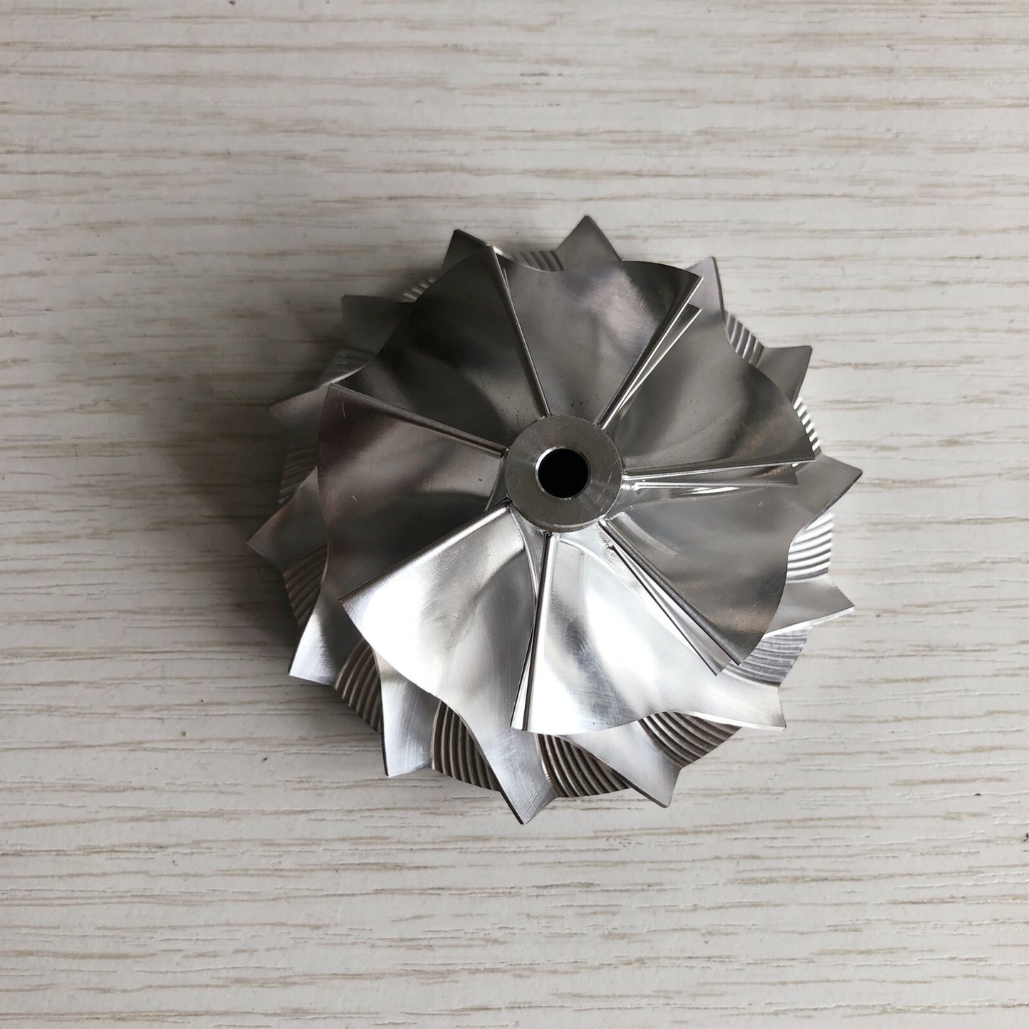 K16 7+7 blade, 54.64/71.00mm, overall height: 30.00mm, billet compressor wheel