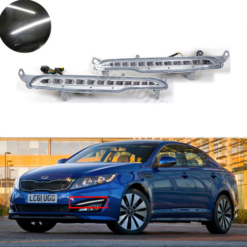 1Pair Front Bumper Lamp LED Daytime Running Light for KIA K5 Optima 2011-2014