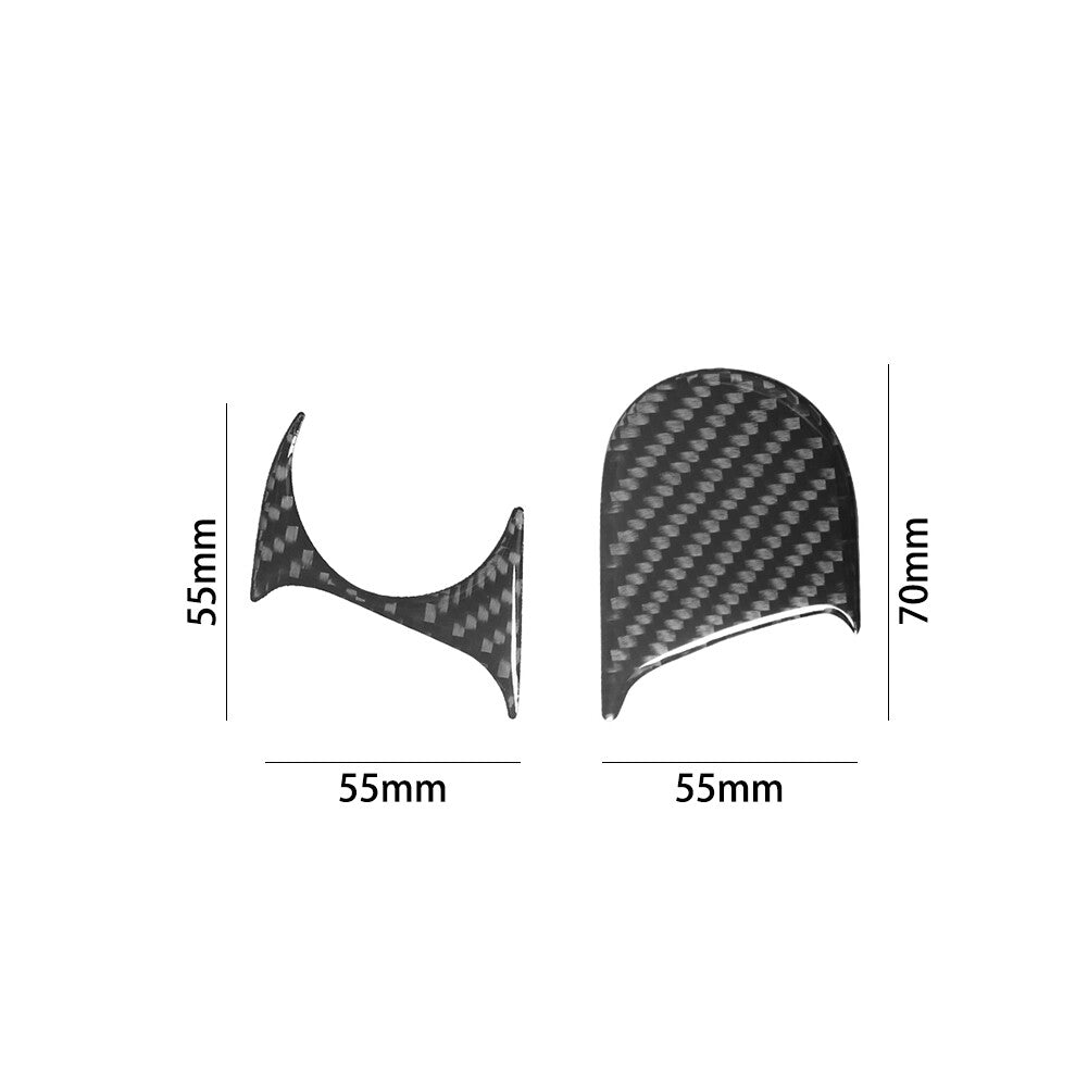 2pcs Carbon Fiber Interior Front Door Pull Cover Trim for Ford Fiesta 2011-2015