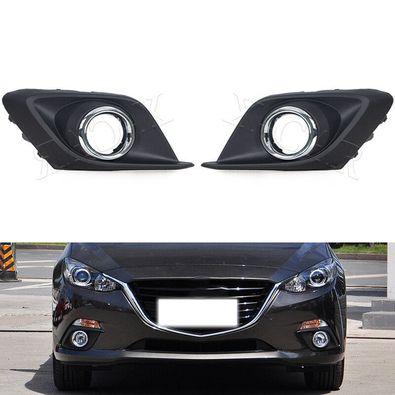 Fog Light Grille Cover Headlight Fog Lamp Frame Hood for Mazda 3 Axela 2014-2016