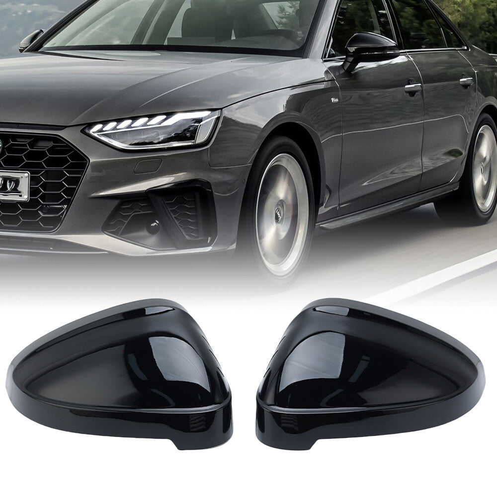 2¡Á F¨¹r for Audi A4 B9 A5 S5 2016-2022 Au?enspiegel Spiegelgeh?use Gl?nzend Schwarz