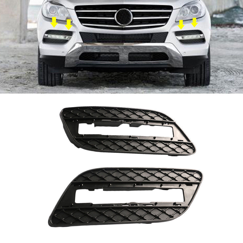2x Front Bumper Fog Driving Light Grille Cover for Mercedes ML350 ML550 2012-15