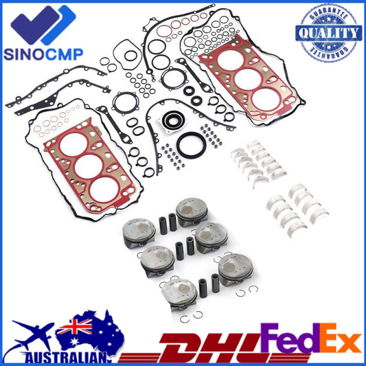 Engine Overhaul Rebuild Pistons Gaskets Kit for Porsche Macan for Panamera S 3.0T V6
