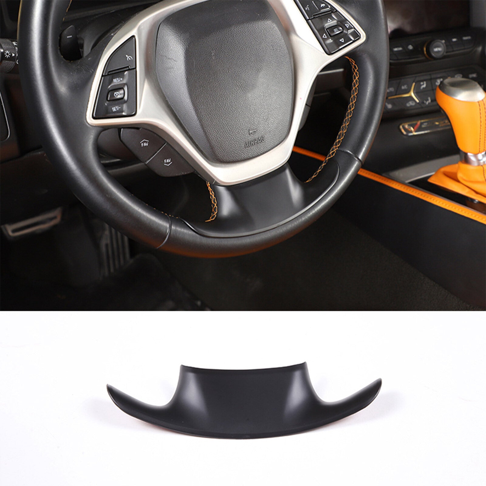 Red carbon fiber ignition switch decorative panel trim for Corvette C7 2014-2019