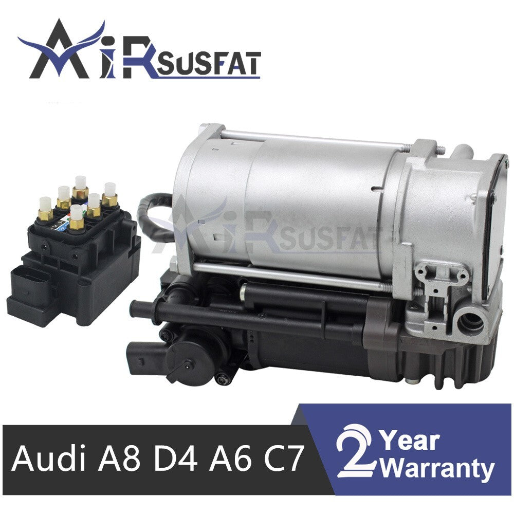 Air Suspension Compressor Pump w/ Valve for Audi for A8 D4 A6 C7 2009-17 4H0616005C