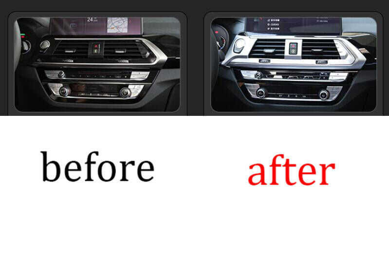 ABS Silver Console Middle Air Outlet Vent Frame Cover Trim for BMW X3 2018-2021