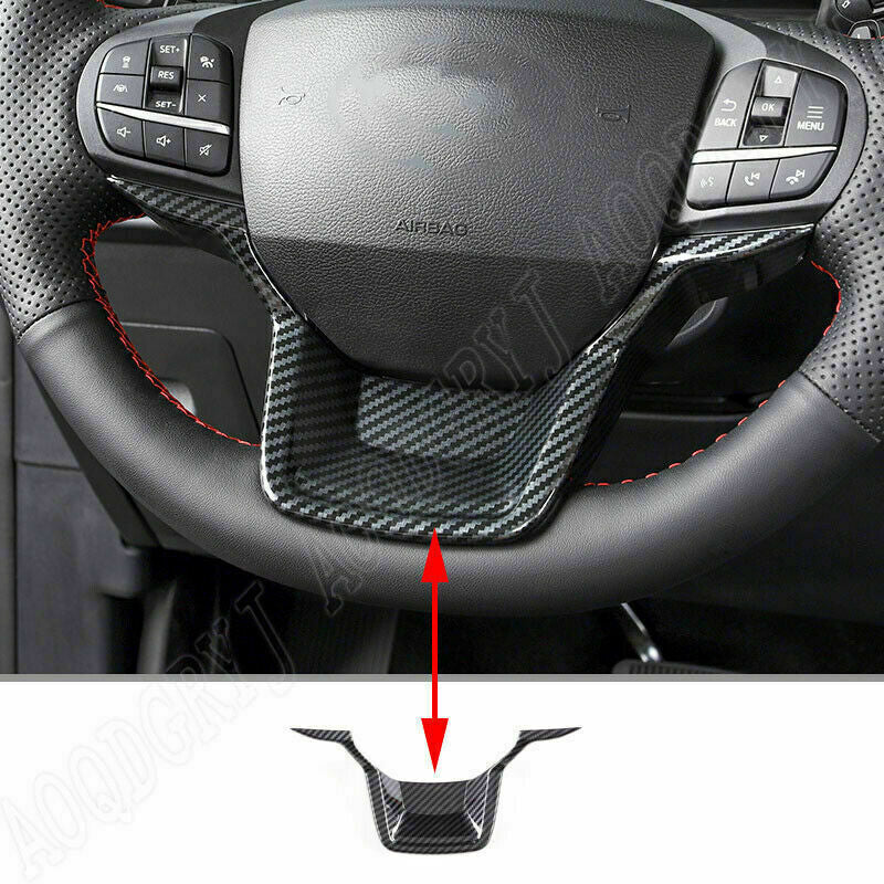 Fit for Ford Explorer 2020-2022 ABS Carbon Fiber Steering Wheel Decor Trim Cover