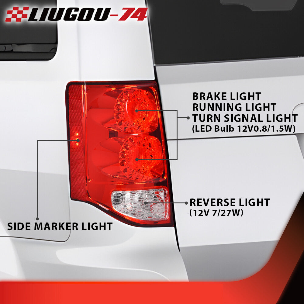 Taillights: Left drive side LED taillights suitable for 2011-2019 for Dodge Grand Caravans.