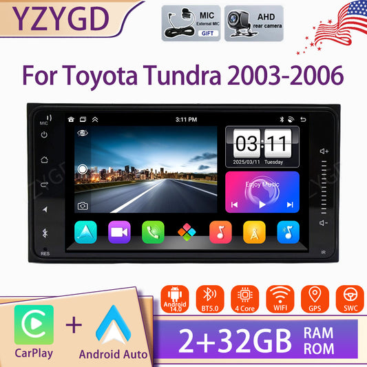 Car Radio for Toyota Tundra 2003-2006 7inch Android 14 Carplay GPS Stereo Screen