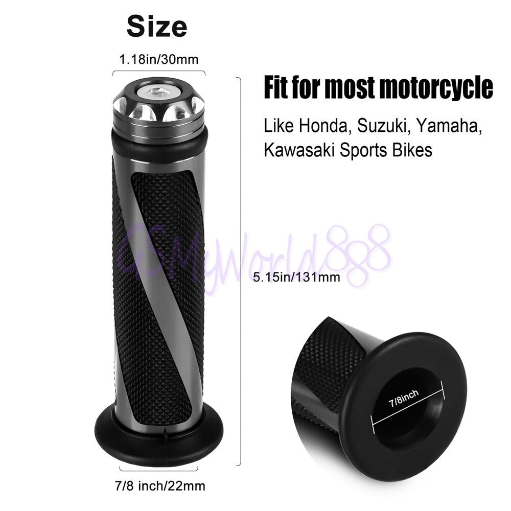 Red 7/8 Handle Bar Hand Grips Fit For R3 R25 NMAX XMAX MT FZ FJR XJR Tracer