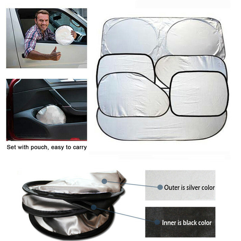 6P Car Block Front Window Sunshade Sun Shade Visor Windshield Cover Protect Film